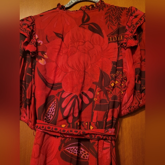 Farm Rio Short Sleeve Printed Ruffled Maxi Dress - Picture 6 of 6